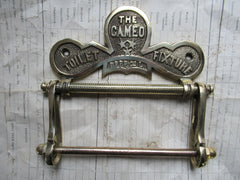 Antique Solid Brass Toilet Roll / Paper Holder 'The Cameo" with Owl