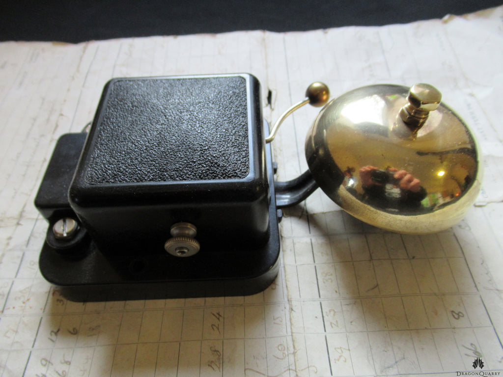 Small Vintage Bakelite & Brass Electric Doorbell - 24 volts