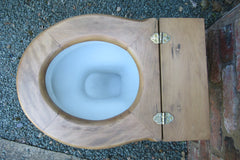 Antique High Level Beech Wood Open Toilet Seat