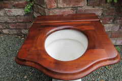 Antique Mahogany / Walnut High Level Throne Toilet Seat