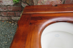 Antique Mahogany / Walnut High Level Throne Toilet Seat