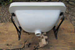 Vintage Porcelain Wall Hung Bathroom Sink + Brackets - Royal Doulton