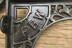 8 3/4" Art Nouveau High Level Cast Iron Toilet Cistern Brackets - FBW