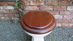 Antique High Level Mahogany Toilet Seat with Lid - Brass Brackets