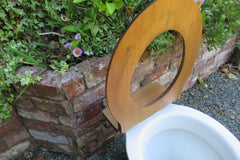Antique High Level Wood & Brass Toilet Seat Professionally Restored