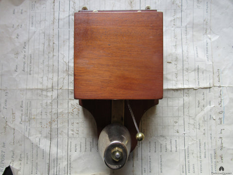 Restored Art Deco Wood & Brass Electric Conical Doorbell - 4.5-9 volts