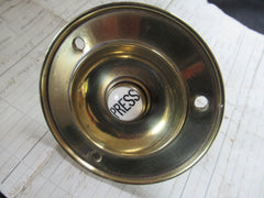 Large Antique Brass & China Electric Door Bell Push - 4"