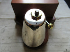 Restored Art Deco Wood & Brass Electric Conical Doorbell - 4.5-9 volts