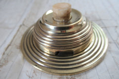 Beehive Antique Brass Electric Doorbell Push - 3"