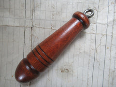 Traditional Vintage Wood & Steel High Level Cistern Toilet Chain Pull - red