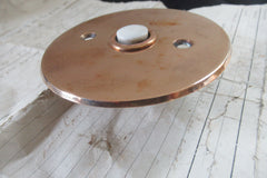 Vintage Round Copper Electric Door Bell Push - Flush Fit