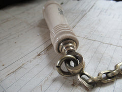 Antique High Level Toilet Cistern Pull and Brass Chain - Pull