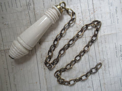 Antique High Level Toilet Cistern Pull and Brass Chain - Plain