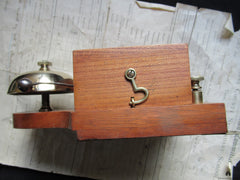 Substantial Restored Antique Wood & Silver Coloured Brass Electric  Doorbell - 12 Volts