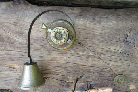 Vintage Servants / Butler Mechanical Brass Door Bell - 5 available