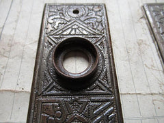 Pair Ornate Eastlake Door Backplates / Finger plates Circa 1900