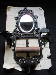 Vintage Rippingille Bros Patent Toilet Roll / Paper Holder - Mirror, Candle / Matches Holder, Ashtray