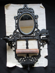 Vintage Rippingille Bros Patent Toilet Roll / Paper Holder - Mirror, Candle / Matches Holder, Ashtray