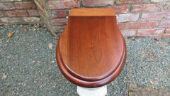 Antique Wooden High Level Toilet Seat with Lid - Mahogany