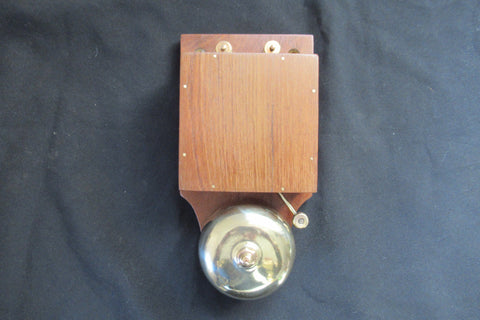 Restored Antique Wood & Brass Electric Doorbell - Brass Tacks 4-6v