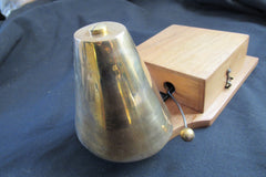 Restored Antique Wood & Chromed Brass Electric Conical Doorbell - 4.5 - 9 Volts