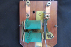 Restored Antique Wood & Brass Electric Doorbell - Brass Tacks 6 - 12 volts