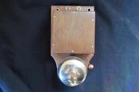 Large Restored Art Deco Wood & Brass Electric Doorbell - 4 - 6 volts