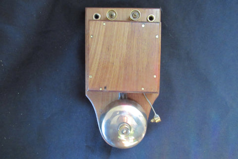 Large Restored Art Deco Wood & Brass Electric Doorbell - 4 - 6 volts