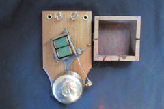Large Restored Art Deco Wood & Brass Electric Doorbell - 4 - 6 volts