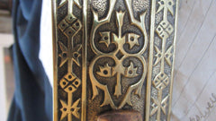 Antique Ornate Brass Mechanical Door Bell Pull - Lozenge 1844