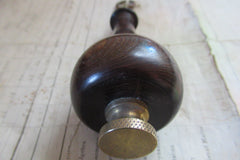 Antique Wood and Brass High Level Toilet Cistern Pull - Lignum Vitae?