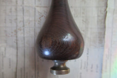 Antique Wood and Brass High Level Toilet Cistern Pull - Lignum Vitae?