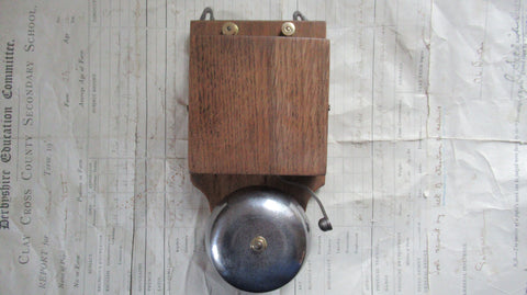 Restored Art Deco Wood & Steel Electric Doorbell - 12 volts