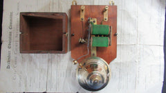 Restored Antique Wood & Brass Electric Door Bell - 6 Volts