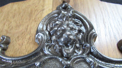 Lion, Dolphin Iron and Wood Antique Toilet Roll / Paper Holder