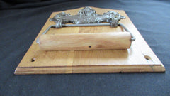 Lion, Dolphin Iron and Wood Antique Toilet Roll / Paper Holder