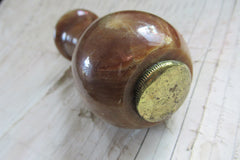 Vintage Brown Marble and Brass High Level Toilet Cistern / Light Pull
