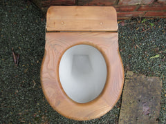 Antique High Level Ash Wood Open Toilet Seat