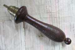 Large Antique Wood and Brass High Level Toilet Cistern Pull (11)
