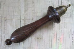 Large Antique Wood and Brass High Level Toilet Cistern Pull (11)