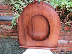 Large Antique Wooden High Level Toilet Seat with Lid - Medium Oak