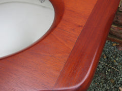 Antique Mahogany High Level Throne Toilet Seat with Lid & Brass Hinges