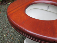 Antique Mahogany Round Wooden High Level Throne Toilet Seat