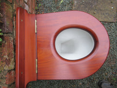 Antique Mahogany Round Wooden High Level Throne Toilet Seat