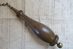 Ex-Large Antique Wood and Brass High Level Toilet Cistern Pull