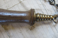 Ex-Large Antique Wood and Brass High Level Toilet Cistern Pull