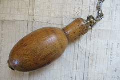 Ex-Large Antique Wood and Brass High Level Toilet Cistern Pull - Bulbous