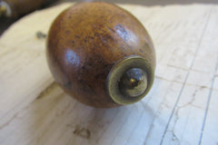 Ex-Large Antique Wood and Brass High Level Toilet Cistern Pull - Bulbous