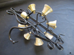 Vintage Wrought Iron Revolving Multi-Chimes - Spanish Revival Brass Door Bells