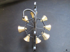 Vintage Wrought Iron Revolving Multi-Chimes - Spanish Revival Brass Door Bells